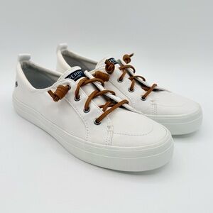 Sperry Top-Sider STS81903 White Canvas Sneakers Women 8.5 Memory Foam